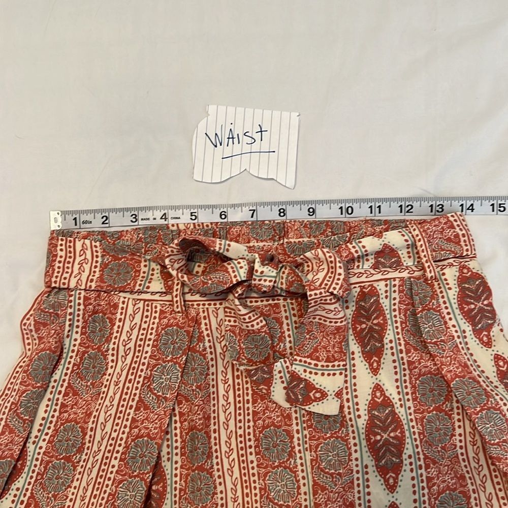 Bebop Size Small Bohemian Patterned Wide Leg Pant… - image 8